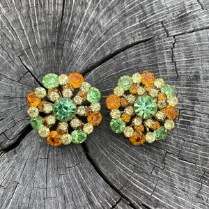 Estate Vintage Rhinestone Clip Earrings